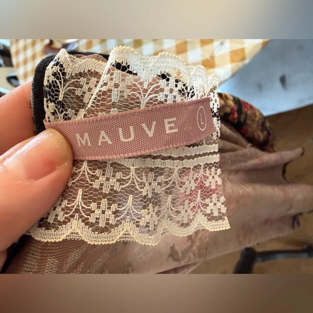 Mauve Beautiful Burnout Velvet Floral Fringe Women's Kimono - Picture 10 of 11